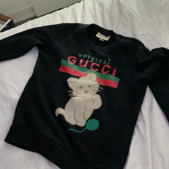 Gucci Unisex Black Kitten Pull Over Sweater - Picture 2 of 2
